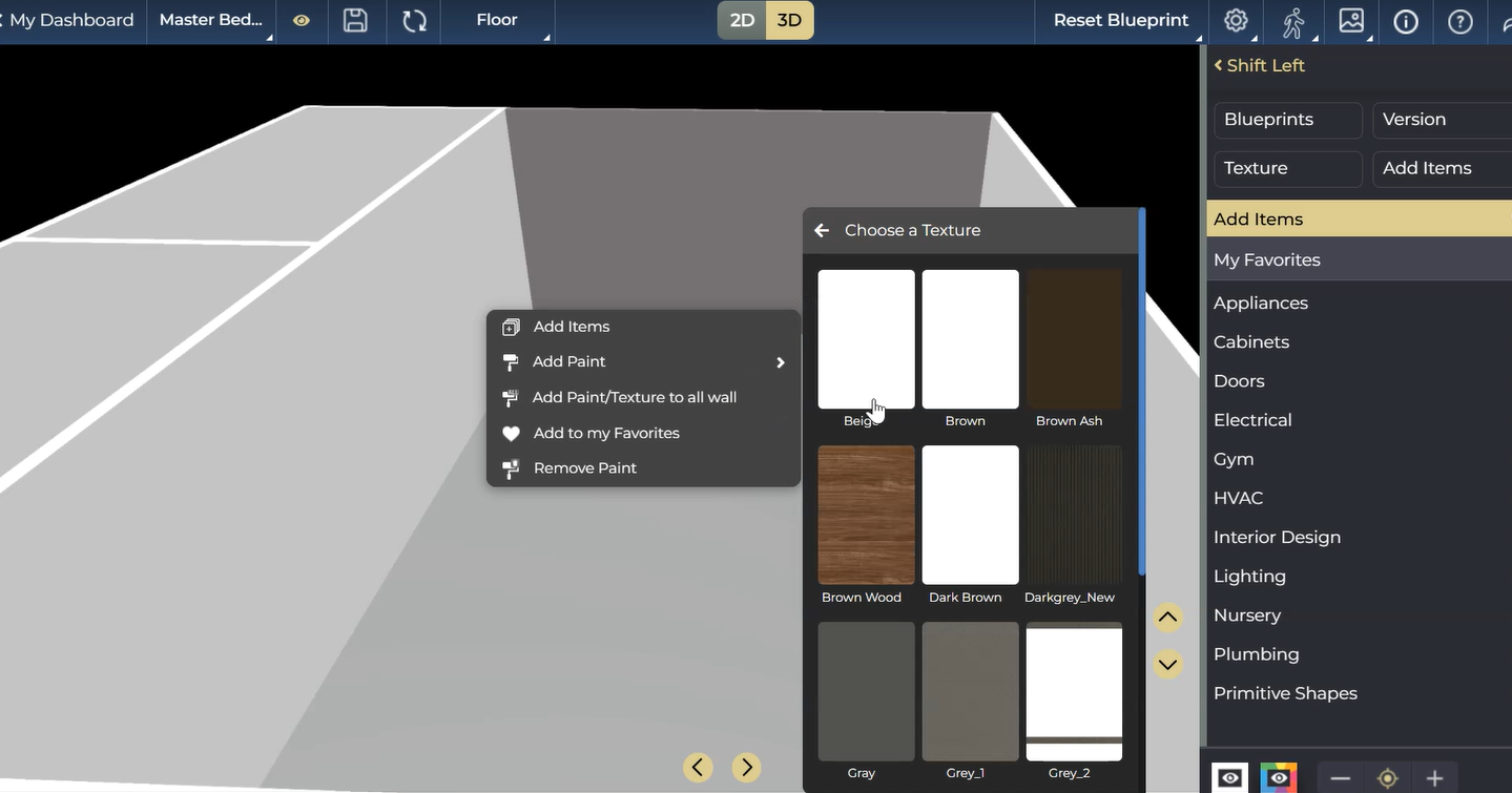 3D modelling, 3D view, blueprint